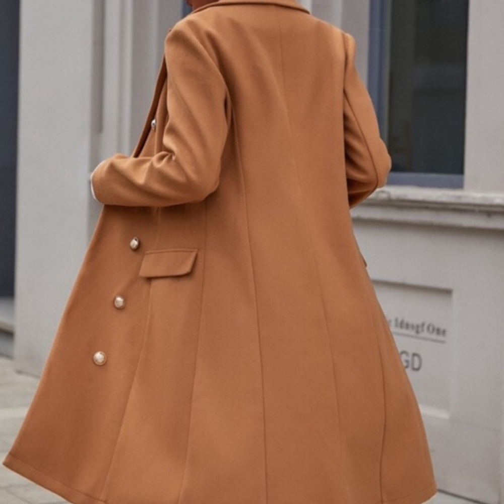 Classic Black Button up Long Jacket Coat - Picture 6 of 16